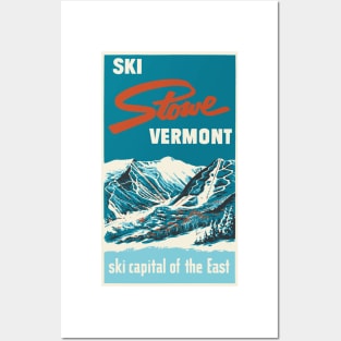 Ski Stowe Vermont, Vintage Poster Posters and Art